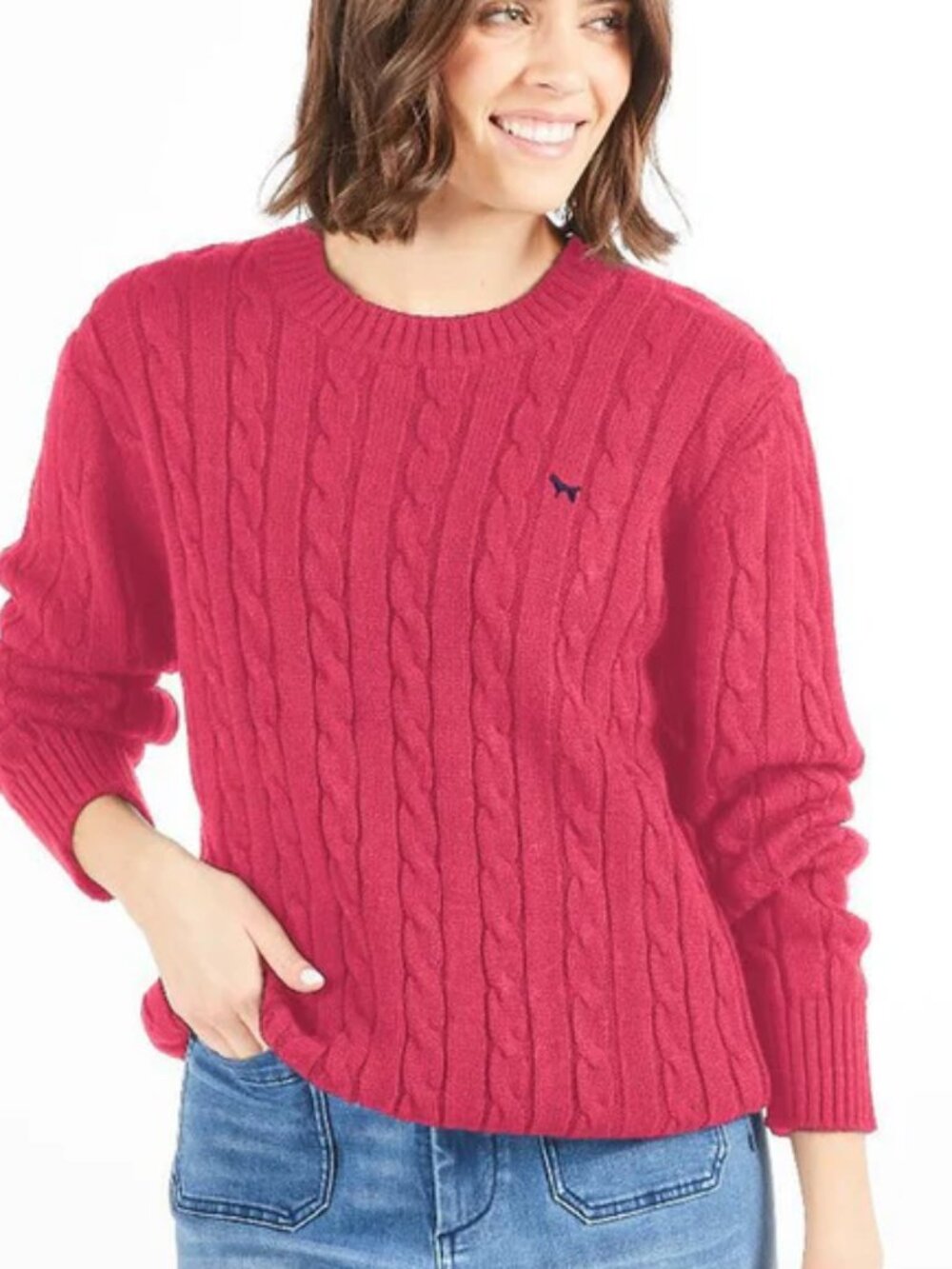 Simply Southern Salmon Emma Cable Knit Sweater/NWT/XS